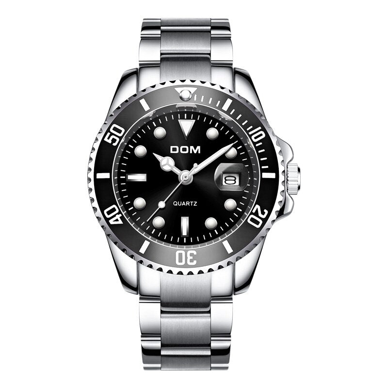 DOM Luxury Men's Sports Watch Waterproof Quartz Date Wristwatch
