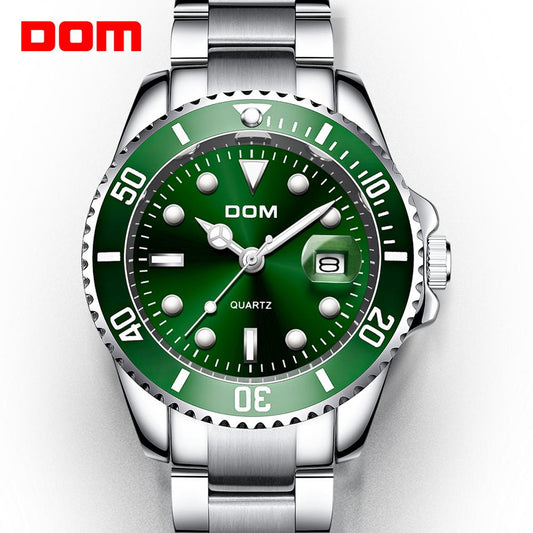 DOM Luxury Men's Sports Watch Waterproof Quartz Date Wristwatch
