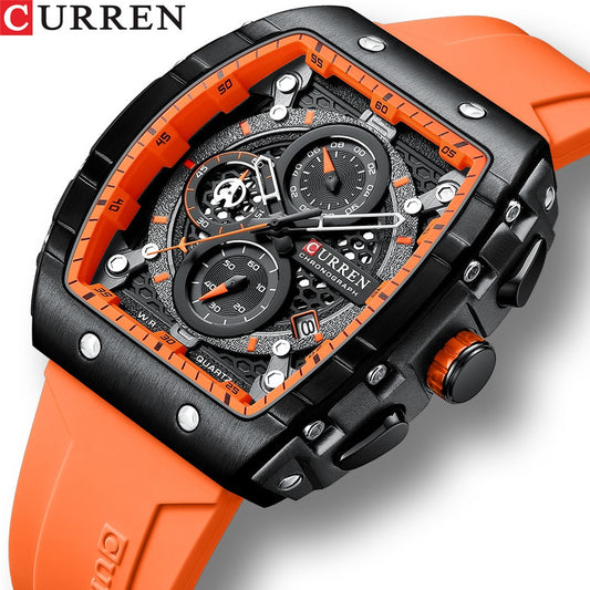 Men's Waterproof Six Needle Quartz Calendar Tape Men's Multifunctional Watch Men's Watch