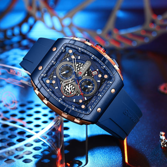 Men's Waterproof Six Needle Quartz Calendar Tape Men's Multifunctional Watch Men's Watch