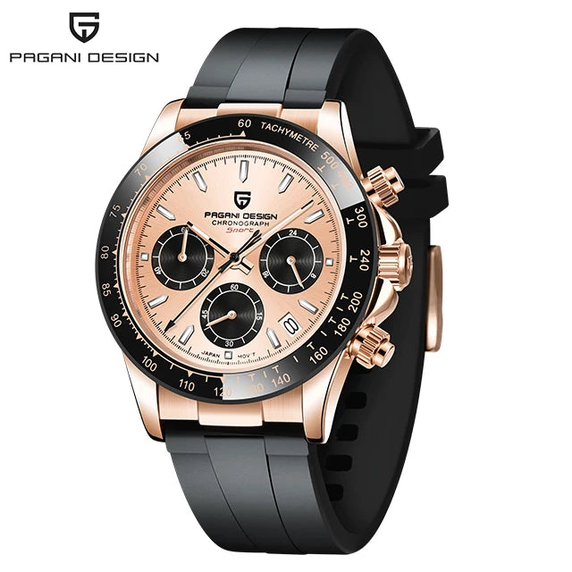 Pagani Design 1664 Rubber Chronograph Watch Designer Fashion for Men Japan Miyota Quartz Calendar Watches-9