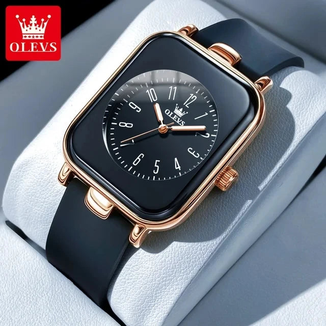 Olevs 9961 Original Quartz Movement Women Watch Silicone Strap Reloj Fashion Casual Business Dress Watch for Women's Gift Clock-8