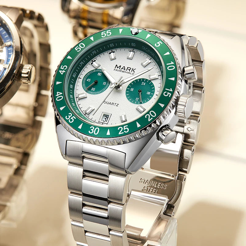 Mark Fairwhale Luxury Men High Luminous Waterproof Chronograph Men's Watch Men Quartz Watches-0