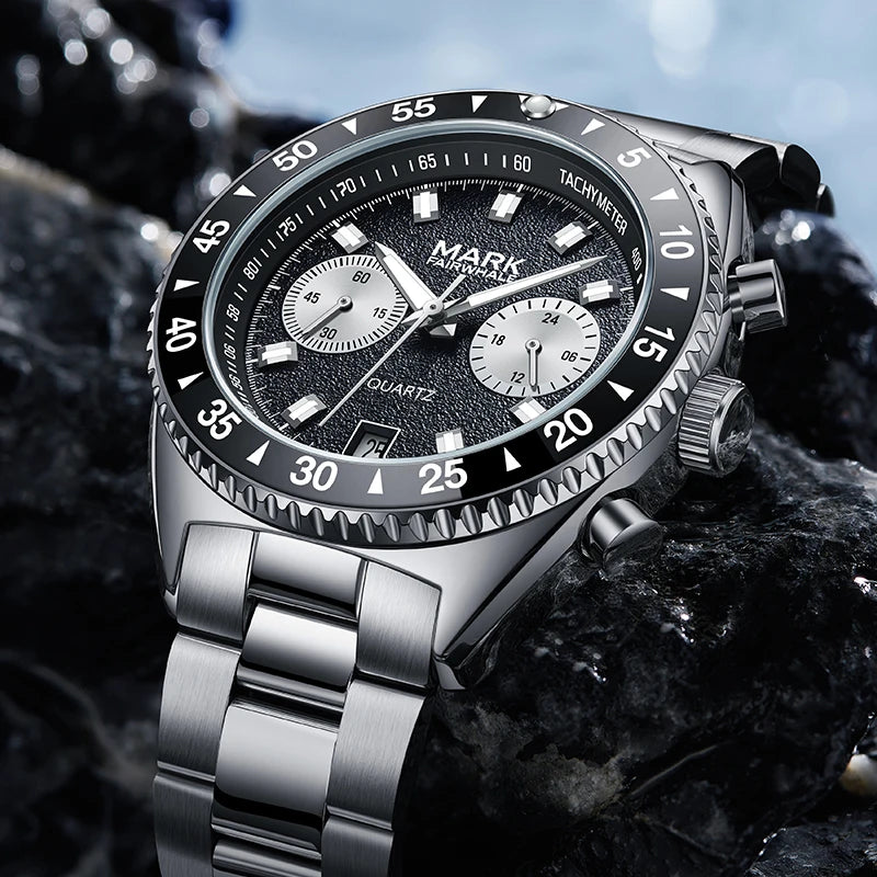 Mark Fairwhale Luxury Men High Luminous Waterproof Chronograph Men's Watch Men Quartz Watches-2