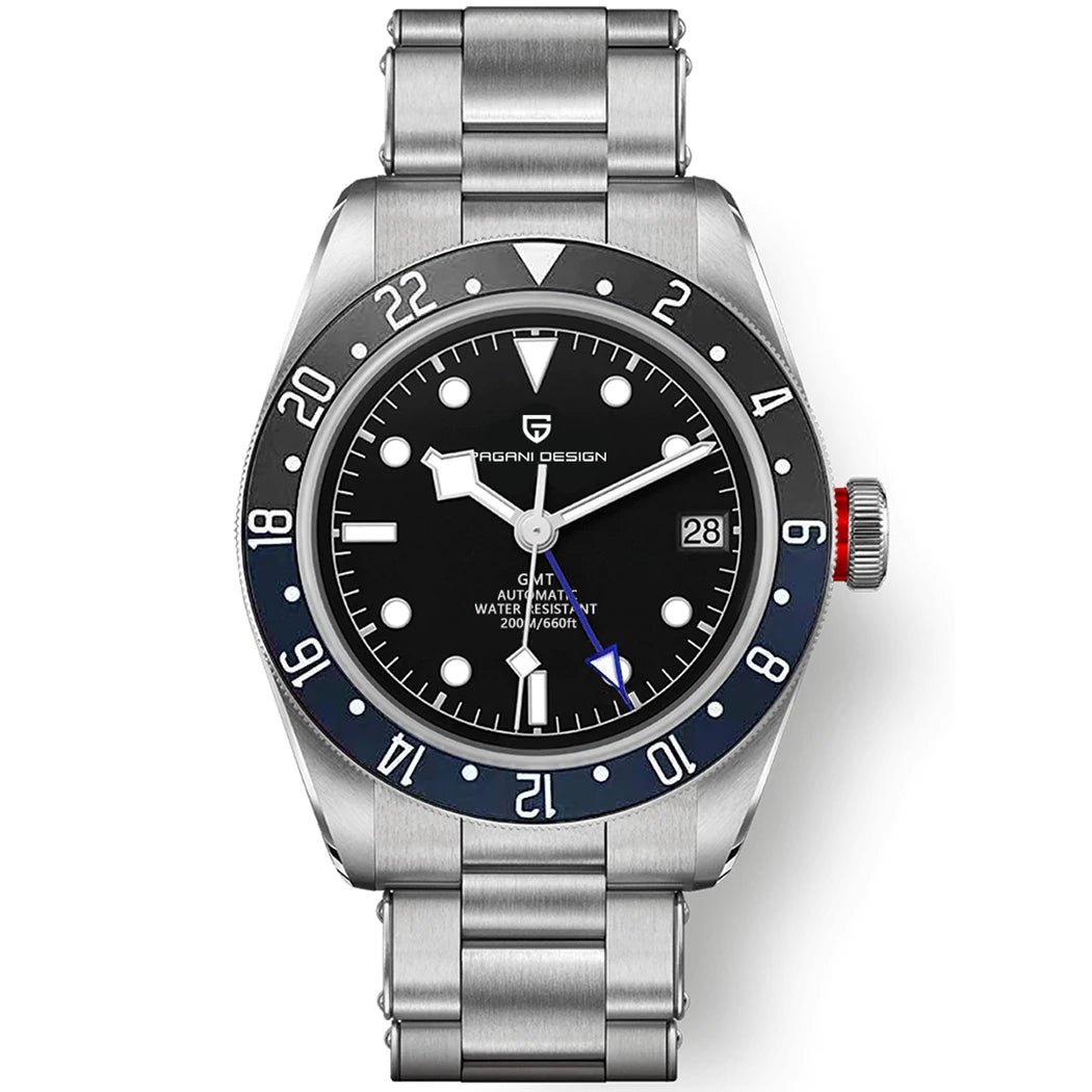 PAGANI DESIGN New BB58 GMT Tribute Series Mechanical Men Wristwatch 200M Waterproof Sapphire Mirror Automatic Watch for Men 1706-7