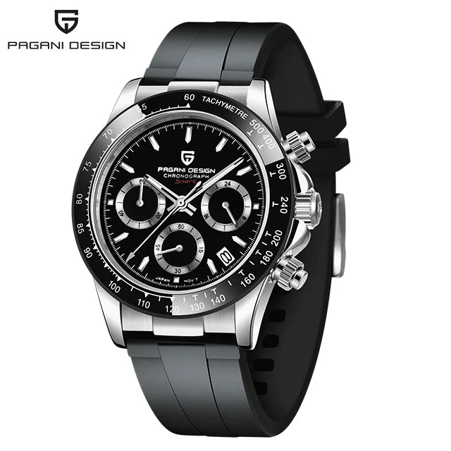 Pagani Design 1664 Rubber Chronograph Watch Designer Fashion for Men Japan Miyota Quartz Calendar Watches-10