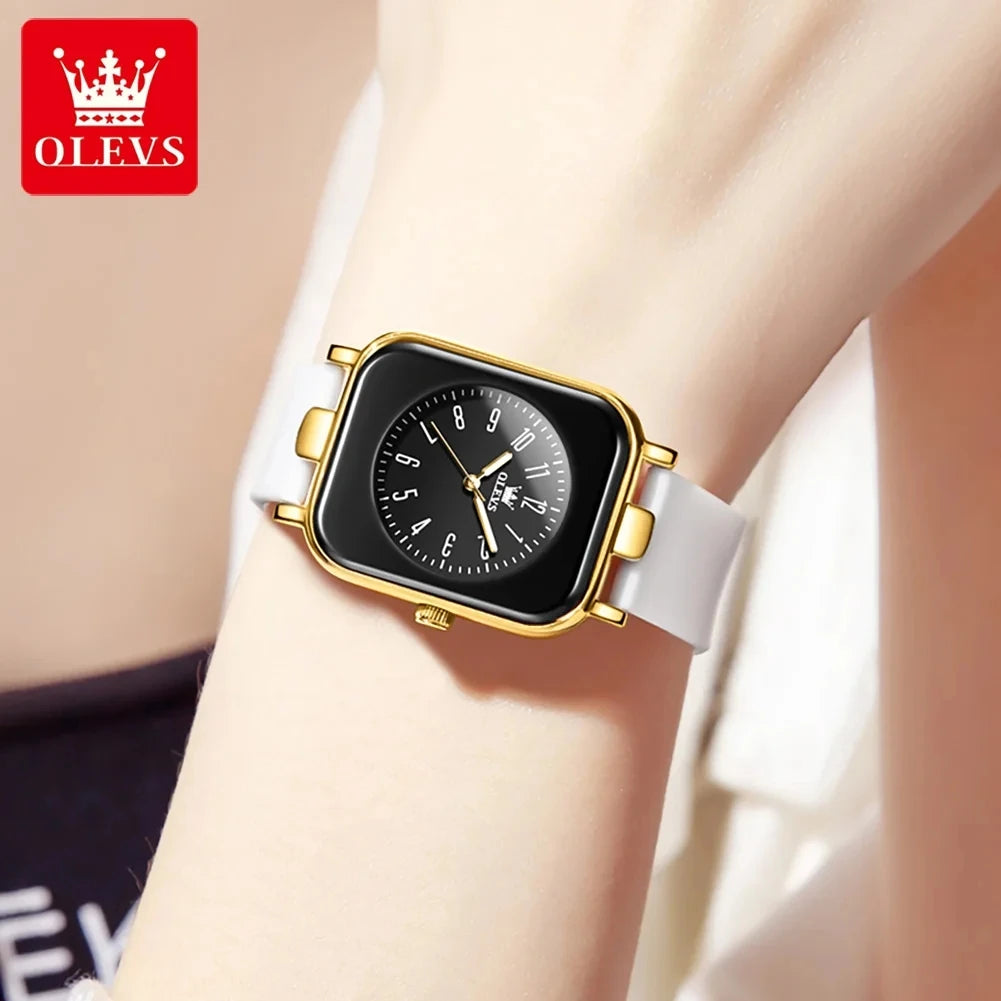 Olevs 9961 Original Quartz Movement Women Watch Silicone Strap Reloj Fashion Casual Business Dress Watch for Women's Gift Clock-4