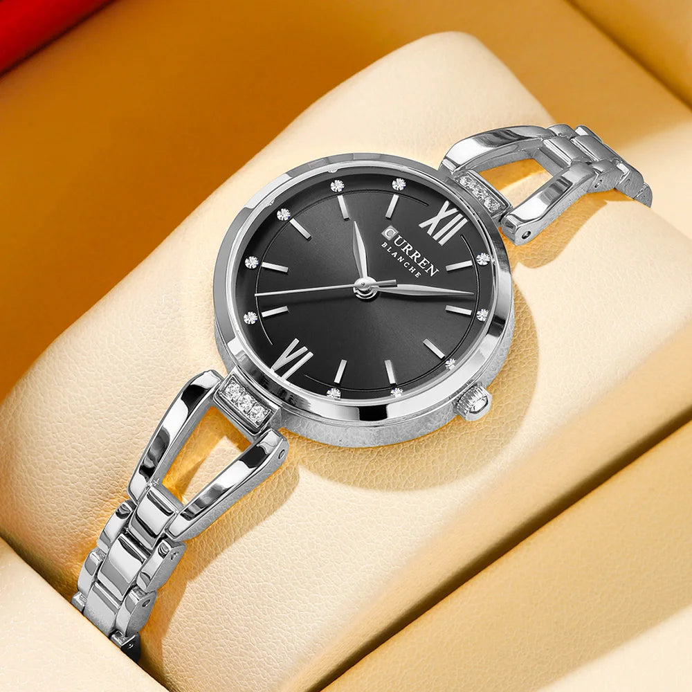 CURREN 9092 Brand Retro Model Quartz Watch Classic Roman Scale Ladies Bracelet Vintage Female Clock Women Wristwatch for Girls-3