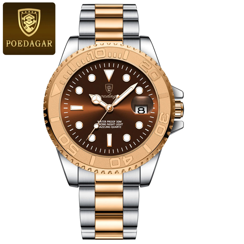 For POEDAGAR 680 Luxury Men's Quartz Watch Business Sports-Compliant Waterproof Luminous Date Display 43mm Stainless Fashionable-12