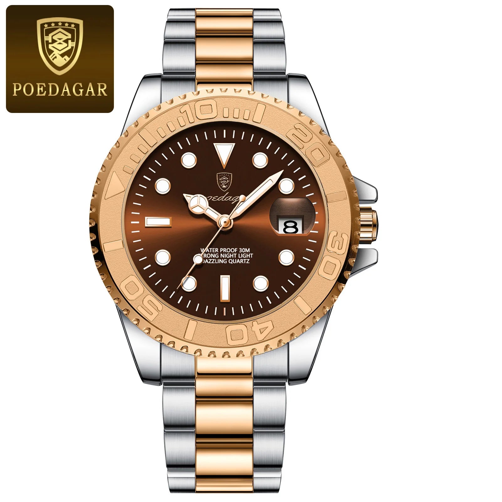 For POEDAGAR 680 Luxury Men's Quartz Watch Business Sports-Compliant Waterproof Luminous Date Display 43mm Stainless Fashionable-12