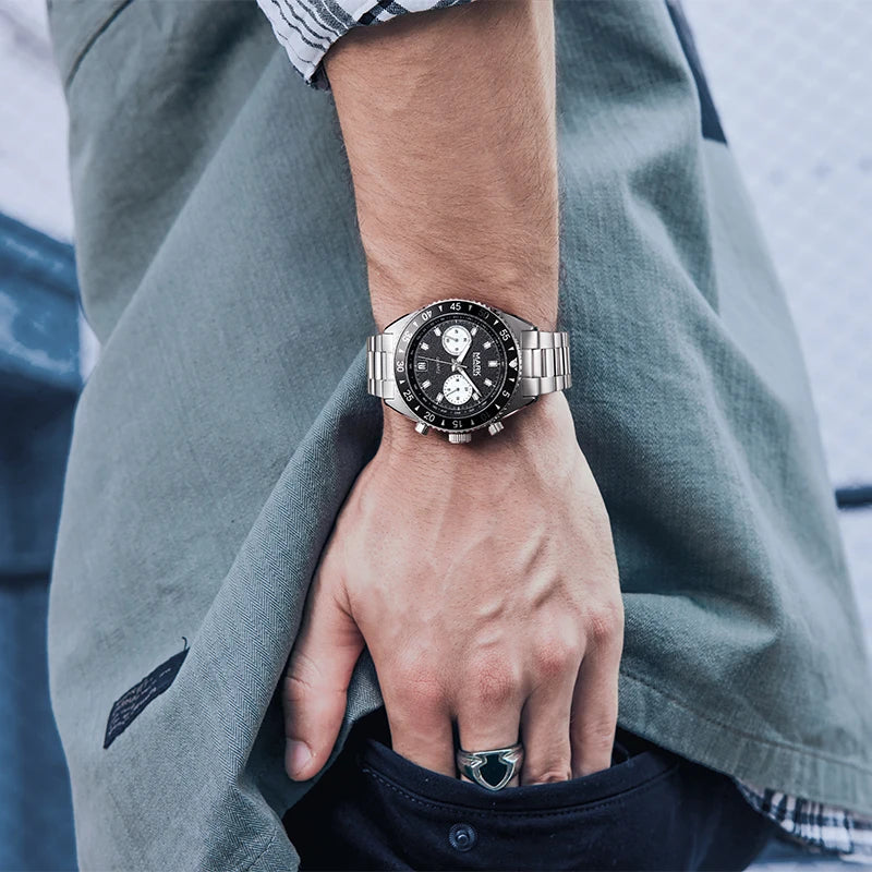 Mark Fairwhale Luxury Men High Luminous Waterproof Chronograph Men's Watch Men Quartz Watches-5