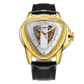 Winner Fashion Men Skeleton Auto Mechanical Watch Leather Strap Inverted Triangle Shaped Case Dial Cool Style Best Gift-6