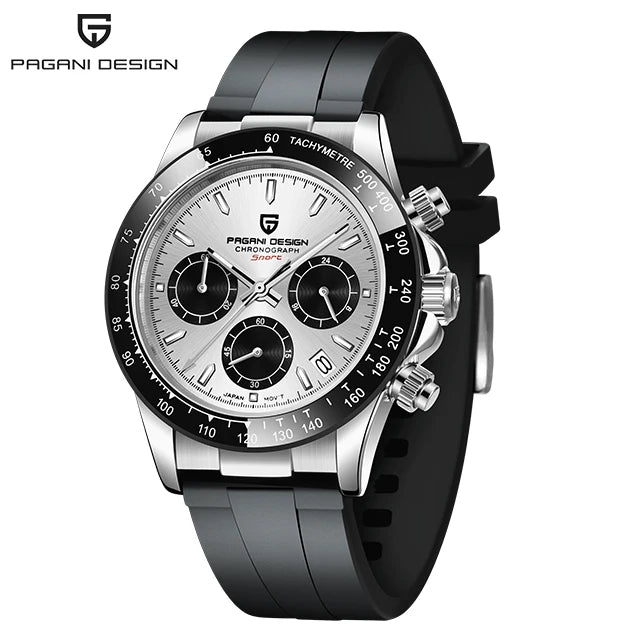 Pagani Design 1664 Rubber Chronograph Watch Designer Fashion for Men Japan Miyota Quartz Calendar Watches-7