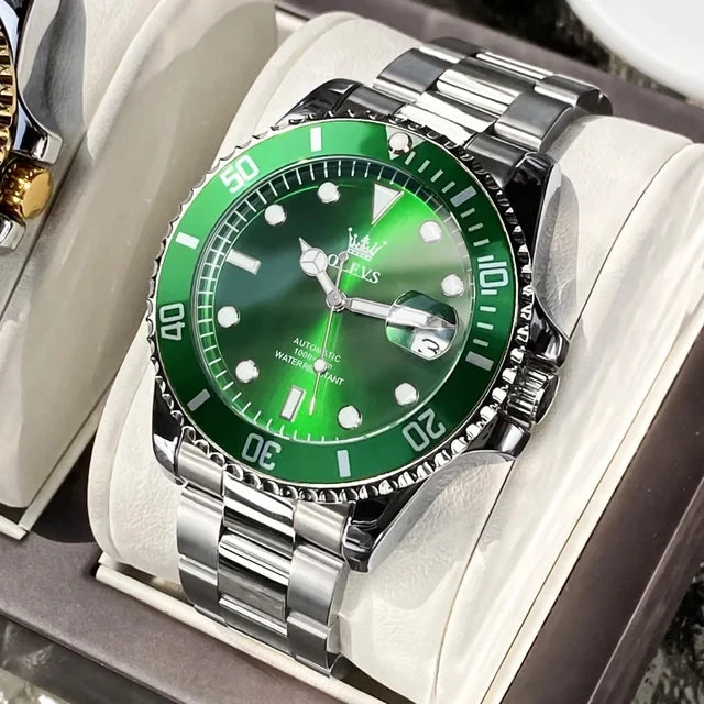 Olevs 6650 Wholesale Stainless Steel Strap Men's Mechanical Watch Waterproof Cheap Automatic Watches Sport Wristwatch for Men-10