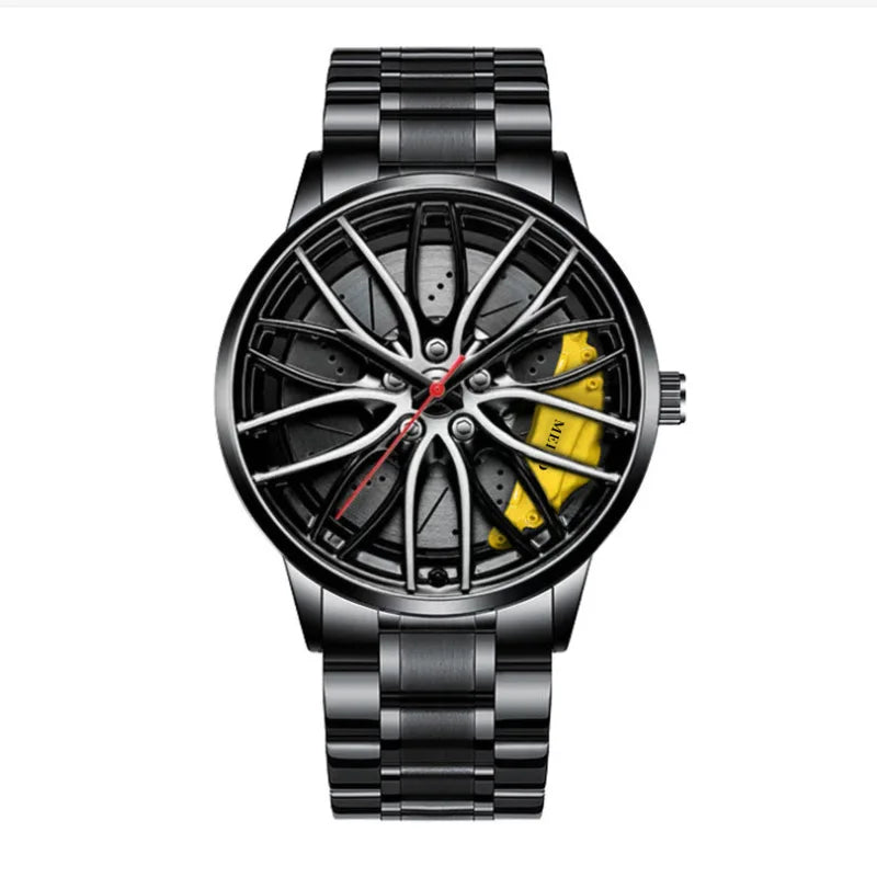 2022 Men's New Cross-border Hot Christmas Style Quartz Luxury Rotating Sports Car Wheel Luminous Business Watch MW02-6