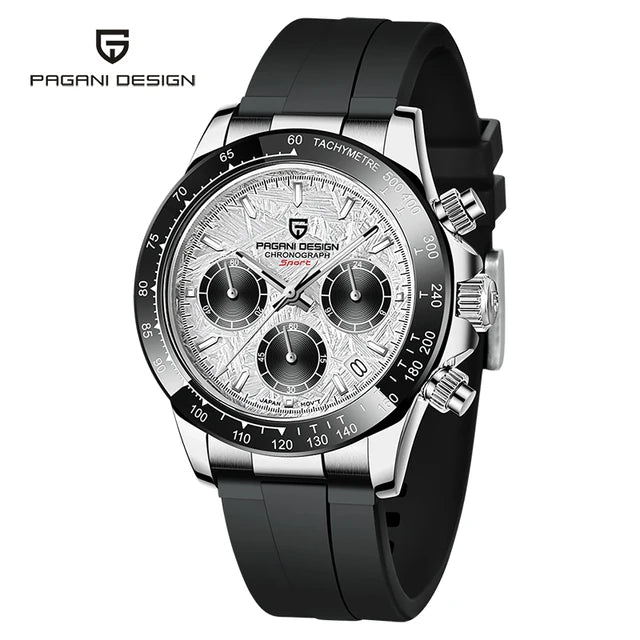 Pagani Design 1664 Rubber Chronograph Watch Designer Fashion for Men Japan Miyota Quartz Calendar Watches-3