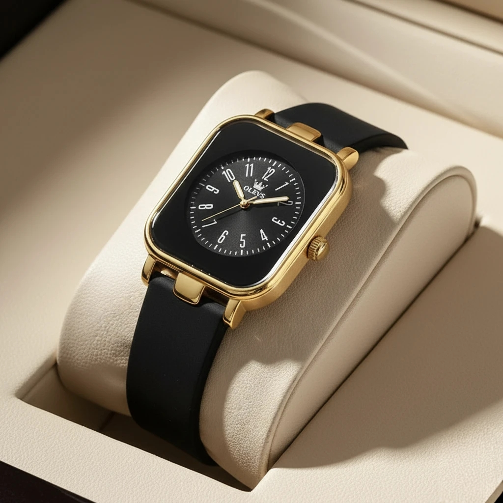 Olevs 9961 Original Quartz Movement Women Watch Silicone Strap Reloj Fashion Casual Business Dress Watch for Women's Gift Clock